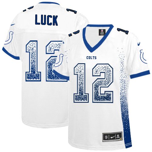 Women's Elite Andrew Luck Nike Jersey White - #12 Drift Fashion NFL Indianapolis Colts